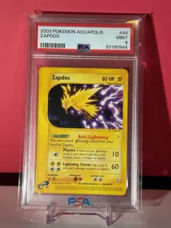 PSA 9 MINT Zapdos 44/147 Aquapolis Non Holo Rare 2003 Pokemon Card - Image 1