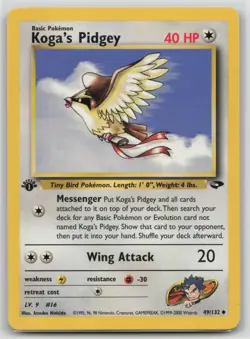 Pokemon Card 1st Edition Koga's Pidgey (49) Uncommon Gym Challenge 049/132 LP/NM - Image 1