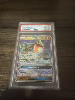Pokemon TCG Rayquaza GX Holo Ultra Rare Card Celestial Storm 109/168 PSA 10 - Image 1