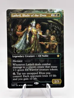 Lathril, Blade of the Elves 0349 Borderless Foundations FDN MTG NM - Image 1