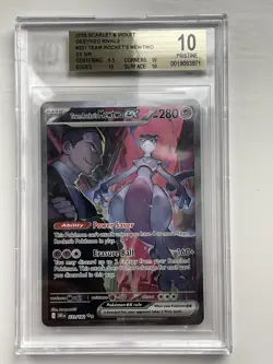 Pokemon Destined rivals Team Rocket’s Mewtwo Ex SIR 231/182 BGS Pristine 10 - Image 4