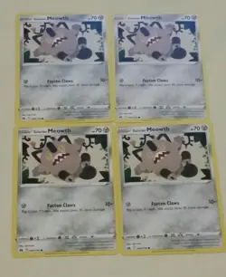 4x Pokemon TCG Crown Zenith: Galarian Meowth (084/159) - Common - Near Mint - Image 1