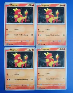 4x Pokemon TCG Paldean Fates: Magmar (009/091) - Common - Near Mint - Image 1
