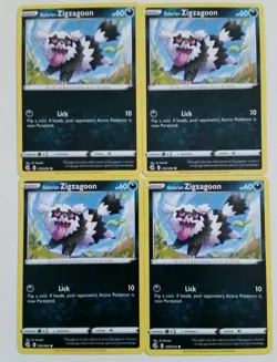 4x Pokemon TCG Fusion Strike: Galarian Zigzagoon (159/264) - Common - Near Mint - Image 1