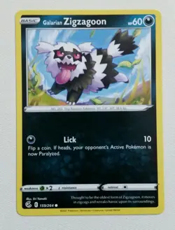 4x Pokemon TCG Fusion Strike: Galarian Zigzagoon (159/264) - Common - Near Mint - Image 2