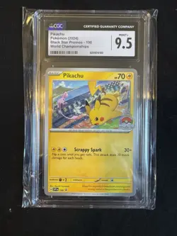 PIKACHU #190 CGC 9.5 2024 POKEMON SVP EN-SV BLACK STAR PROMO WORLD CHAMPIONSHIPS - Image 1