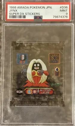 1998 Amanda Pokemon Jynx Super DX Sticker Japanese PSA 9 - Image 1