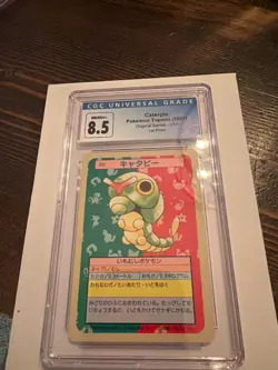 1997 Pokemon Topsun #10 Caterpie Blue Back PSA 9 Mint - Image 1
