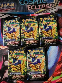 Pokemon Crown Zenith Lot of 5 Booster Packs New & Sealed - Image 1