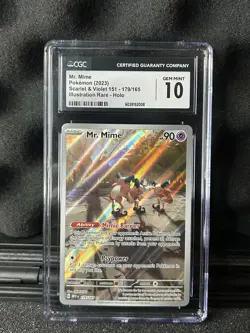 Mr. Mime 179/165 SV 151 Illustration Rare Pokemon CGC Graded 10 Low pop PSA - Image 1