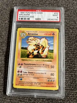 POKEMON SHADOWLESS ARCANINE 23/102 PSA 9 MINT #21803575 - Image 1