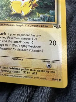 Pokemon TCG Pikachu Jungle 60/64 Regular 1st Edition Common - Image 3