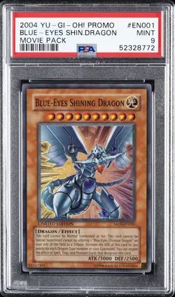 2004 YU-GI-OH! PROMO MOVIE PACK #EN001 BLUE-EYES SHINING DRAGON PSA 9 - Image 1