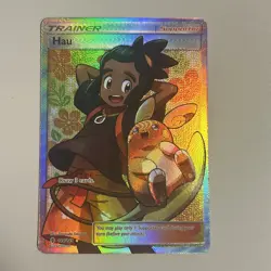 Hau 144/145 Sun & Moon Guardians Rising Ultra Rare Full Art Pokemon Card Lp-nm - Image 1