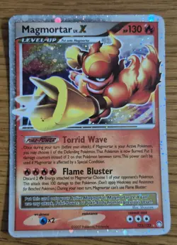 Pokemon Card Magmortar Lv.X Mysterious Treasures 123/123 Holo Rare - Image 1
