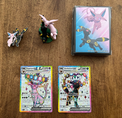 Prismatic Evolutions Premium Figure Collection Promo Cards Pin and Sleeves - Image 1