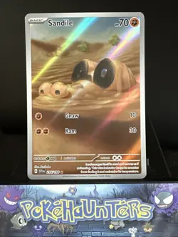 Pokemon Card Sandile 216/198 Scarlet And Violet Base Illustration Rare NM - Image 1