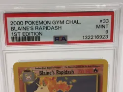2000 POKEMON GYM CHALLENGE Card BLAINE'S RAPIDASH #33/132 1ST EDITION PSA MINT 9 - Image 2