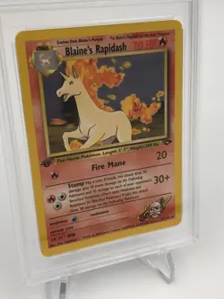 2000 POKEMON GYM CHALLENGE Card BLAINE'S RAPIDASH #33/132 1ST EDITION PSA MINT 9 - Image 3