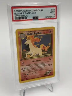 2000 POKEMON GYM CHALLENGE Card BLAINE'S RAPIDASH #33/132 1ST EDITION PSA MINT 9 - Image 5