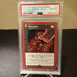MetaZoo Wilderness 1st Edition HATEFUL DEMISE #26/165 Full Holo Card PSA 10 - Image 1