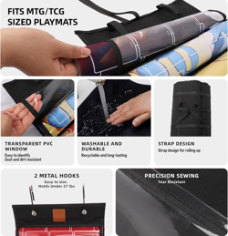 Hangable Playmat Tube Storage Bag - 12+1 Play Mat Holders for MTG, TCG, RPG Card - Image 5