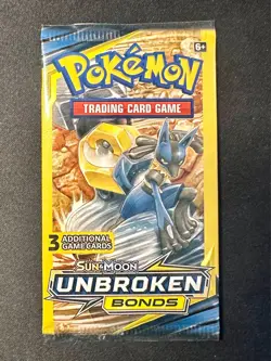 Unbroken Bonds 3 Card Booster Pack Pokemon TCG Lucario & Melmetal Artwork Sealed - Image 1