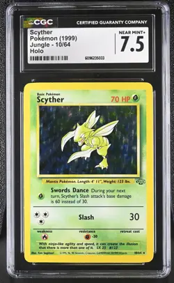 CGC 7.5 Scyther 1999 Jungle 10/64 Holo Pokemon Card - Image 1