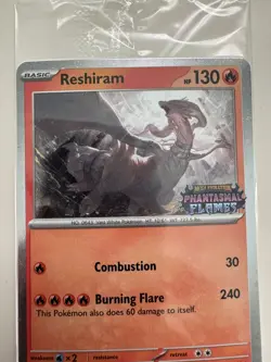 Pokemon Sealed Reshiram 017/094 Phantasmal Flames Stamped Black Star Promo Card - Image 2