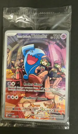Team Rocket's Wobbuffet 203 Sv: Scarlet & Violet Promo Cards Holo Sealed - Image 1