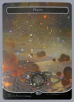 Plains - Borderless - Galaxy Foil - 486 - Unfinity (UNF) MTG - Image 1