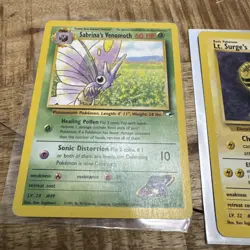 Pokemon Gym Heroes - Rare Cards - Lot of 2 Sabrina’s Venomoth Electabuzz Surge - Image 3