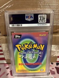 1999 Topps Pokemon Movie CHARMANDER Black Logo #E4 - PSA 7 - Image 2