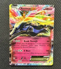 2014 POKEMON XERNEAS EX (Fairy- type) 97/146 - XY BASE SET -ULTRA RARE -HOLO - Image 1