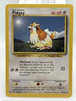 Pidgey [1999-2000] #57/102 Pokemon Base Set Unlimited NM - Image 1