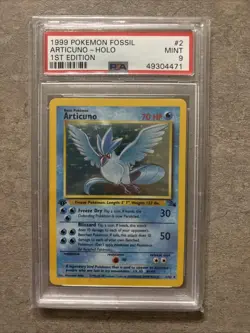 1999 Pokemon Fossil 1st Edition #2 Articuno-Holo PSA 9 - Image 1