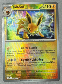 Pokemon Scarlet Violet Prismatic Evolutions 029/131 Jolteon Master Ball Holo - Image 1