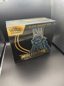 Pokemon TCG Mega Evolution Elite Trainer Box Lucario Art Sealed - Image 1