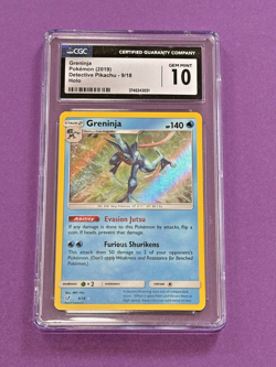 2019 Pokemon Sun & Moon Detective Pikachu #9 Greninja Holo CGC 10 Gem Mint - Image 1