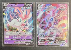 Pokemon Sylveon 2 Card Lot Pokemon TCG Card Bundle V VMAX Card Game Bundle Lot - Image 1