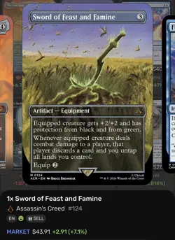 Sword of Feast and Famine (Borderless) - ACR #124 Mythic - NM Assassin's Creed - Image 3