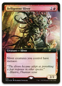 Belligerent Sliver (Extended Art) #636 (Foil) NM Secret Lair Drop SLD Magic MTG - Image 1