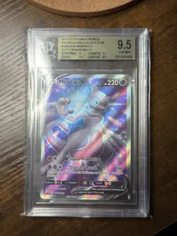 MEWTWO V Black Star Promo #SWSH229 Pokemon GO 2022 ETB Beckett 9.5 GEM MINT - Image 1