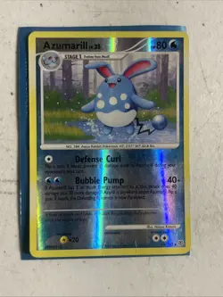 2007 POKEMON DIAMOND & PEARL BASE SET AZUMARILL REVERSE HOLO CARD 18/130 - Image 1