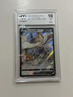 2021 Pokemon SWORD & SHIELD Battle Styles # 117/163 Stoutland V Holo BCCG 10 - Image 1