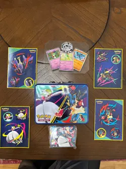 Pokemon TCG Collector's Chest 3 promo cards stickers and a Small Card Binder - Image 1