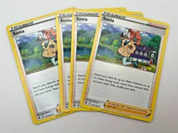 Pokemon TCG x4 Sonia 167/192 Rebel Clash playset Pack Fresh - Image 1