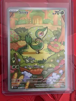 Pokemon Black Bolt Illustration Rare Snivy 087/086 Pokemon TCG Card NEAR MINT - Image 1