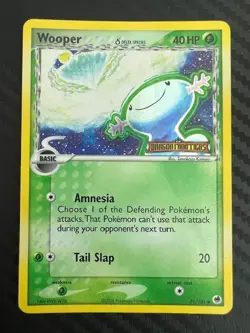 Pokemon TCG Wooper (Delta Species) 71/101 Dragon Frontiers Reverse Holo DMG - Image 1