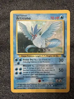 Pokemon TCG Articuno 2/62 Fossil Unlimited Holo Rare Near Mint NM - Image 1